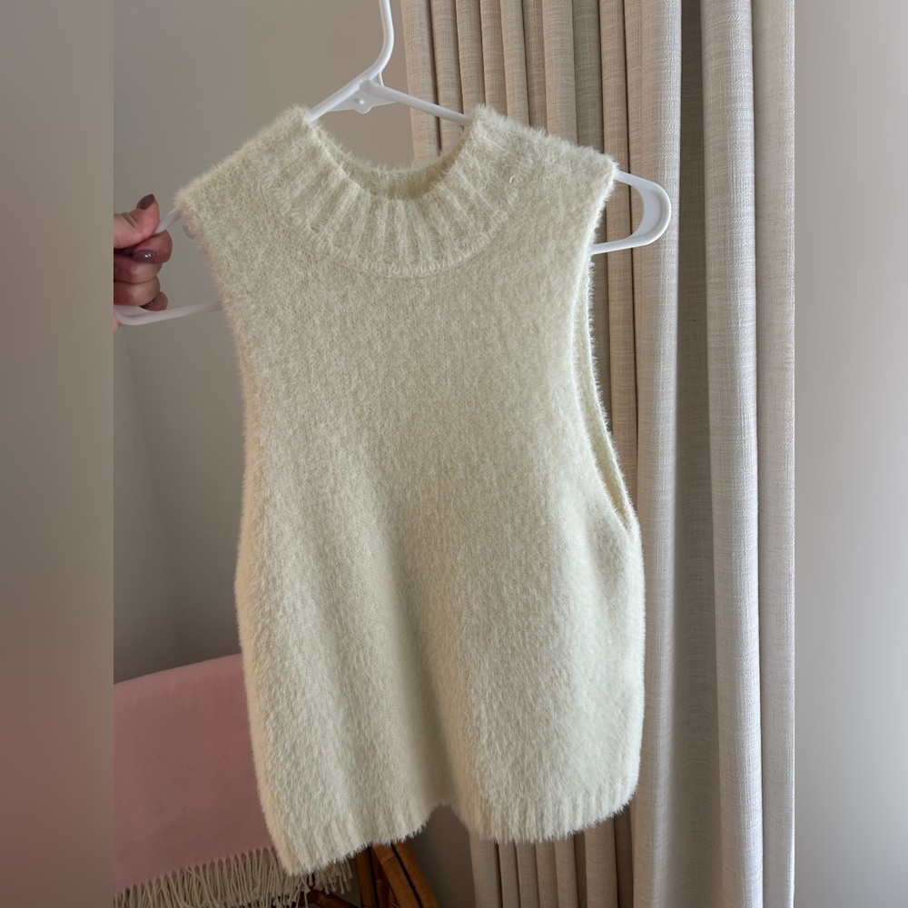 LPA Fuzzy Cream Knit Top